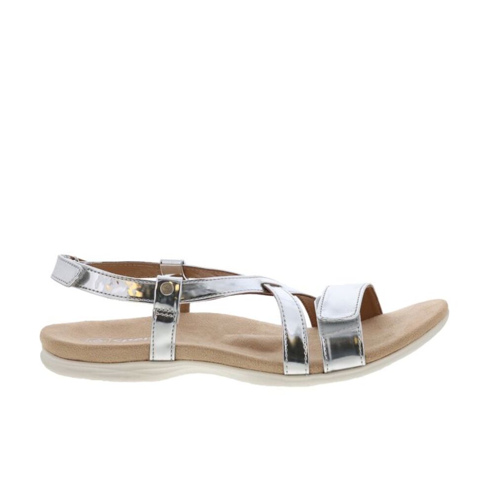 Silver Metallic Women's T-Strap Sandal